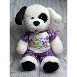 Build-A-Bear Cookies & Cream Pup Plush 17" With Rainbow Pajamas
